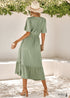 Boho Lotus Leaf Sleeve Midi Dress Mia